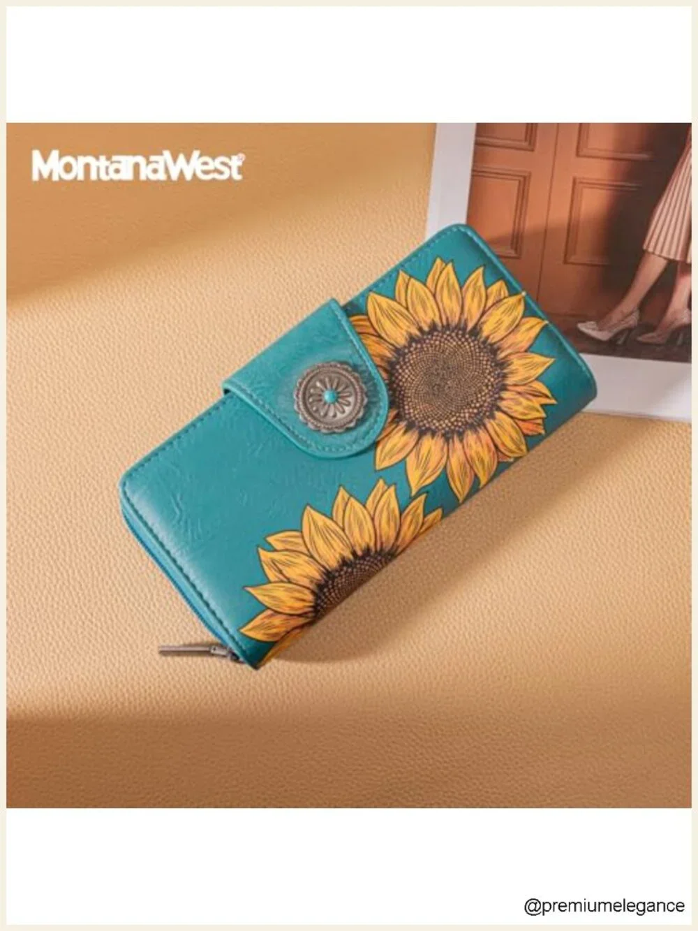 Women's Bifold Wallet with RFID Blocking, 13 Card Slots, Premium Vegan Leather